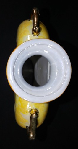 Antique Hotta Yu Shoten & Co. Lusterware Disk Vase Two Handled Vase Japan - Picture 11 of 12