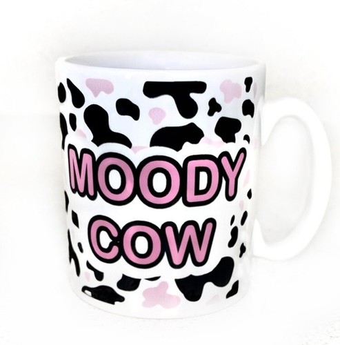 Moody Cow Mug 296ml 10oz Tea Coffee Cappuccino Animal Print Cow Print - 第 1/3 張圖片