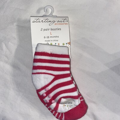 starting out accessories 2 pair booties / socks L 6-18 mths