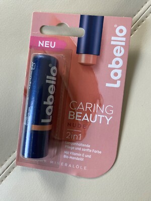 Labello Caring Beauty Nude 2 in 1 Pflege sanfte Farbe Vitamin E + Bio-Mandelöl