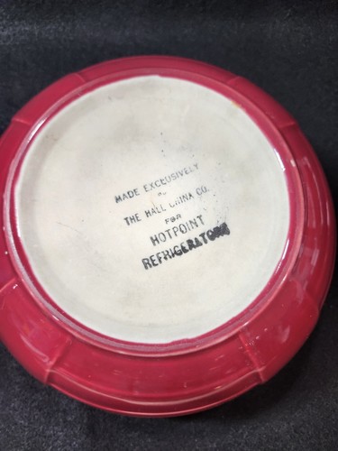 Bowl & Lid Refrigerator Red Hall China Co for Hotpoint - Picture 7 of 7