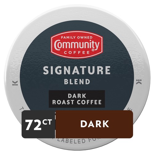 Community Coffee Signature Blend 72 Count Coffee Pods Dark Roast Compatible w... - Picture 2 of 9
