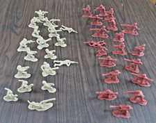 37 Pc. Set Lanard Plastic Army Men 1.75" Tall 2 Armies, Lt. Green, Reddish Brown