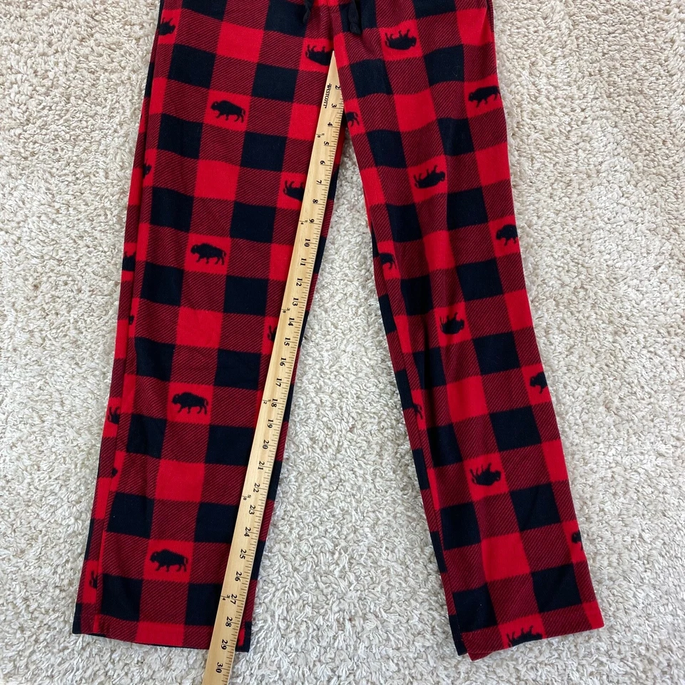 Croft & Barrow mens small fleece pajama pants plaid red black casual lounge - Image 2 of 4