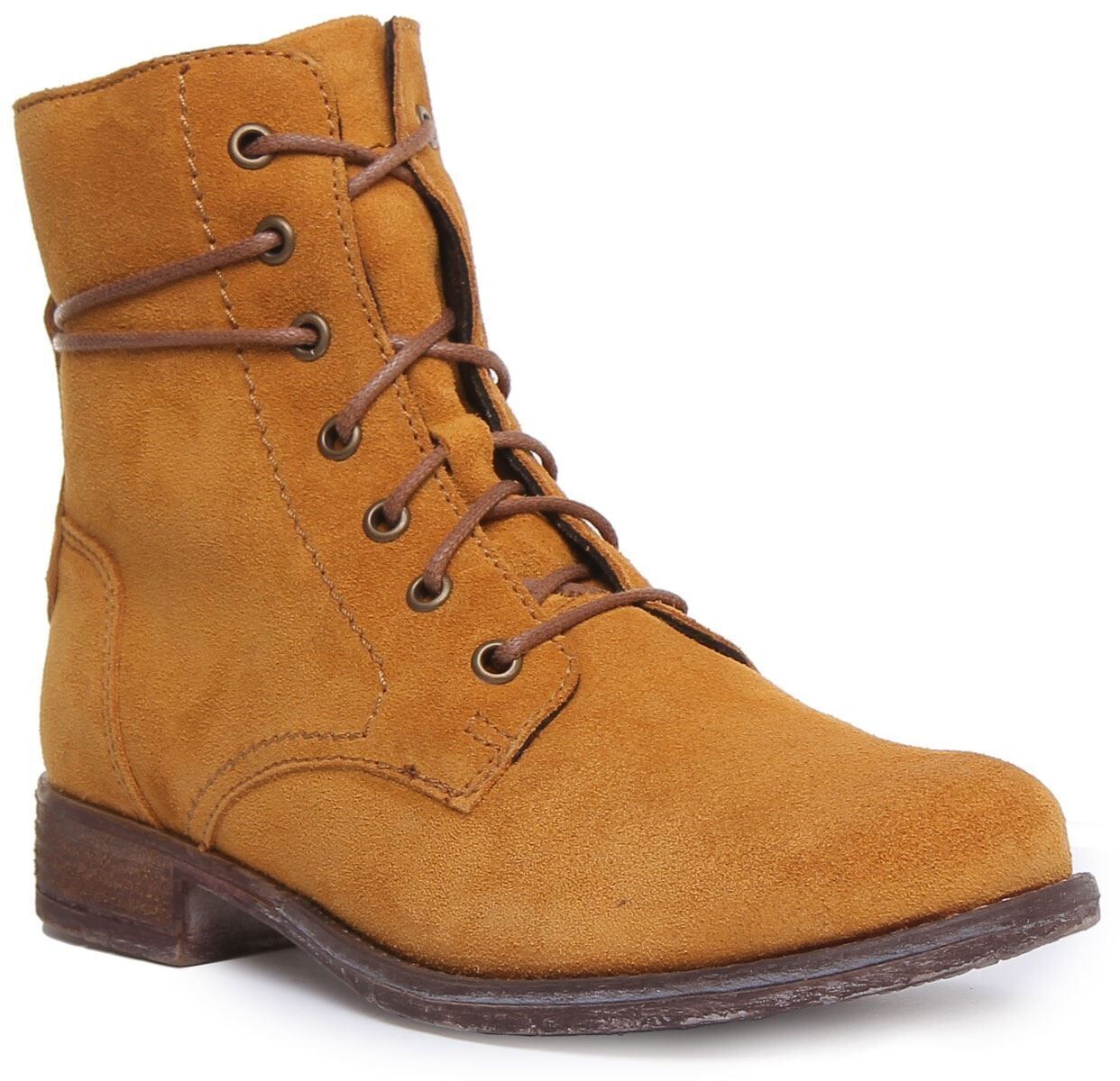 JOSEF SEIBEL Sienna 70 Mujer Casual con Cordones Botines En Mostaza Talla UK 4 -