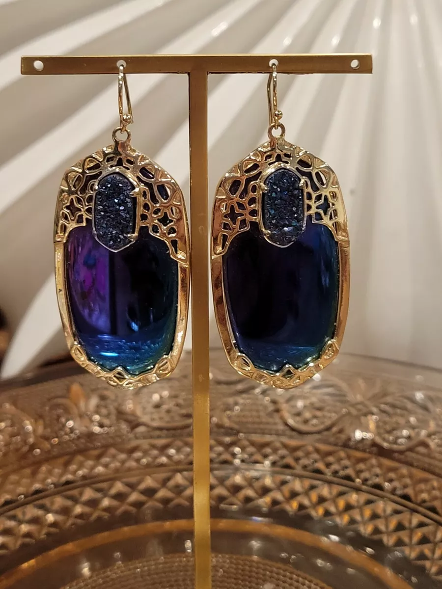 Blue Druzy Earrings