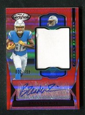 2024 Panini Certified Freshman Fabric Signatures Mirror Red Brenden Rice RC /199