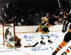 Boston BRUINS Bobby ORR #4 Famous 1970 Cup SIGNED by ALL 3 11X14 GNR COA V RARE! — photo 1