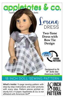 American Girl Doll Pattern | Lorena Dress 18 Doll Sewing Pattern