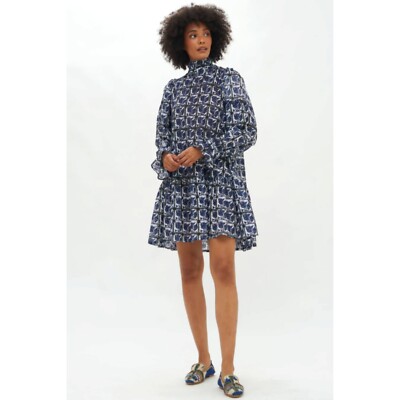 Oliphant Tuckernuck Blue Madeira Eyelet High Neck Dress Size Small | eBay Oliphant Tuckernuck Blue Madeira Eyelet High Neck Dress Size Small | eBay