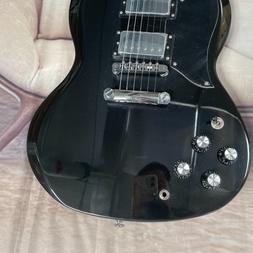 Black SG Electric Guitar Chrome HH Pickup Solid Wood Fast Free Ship