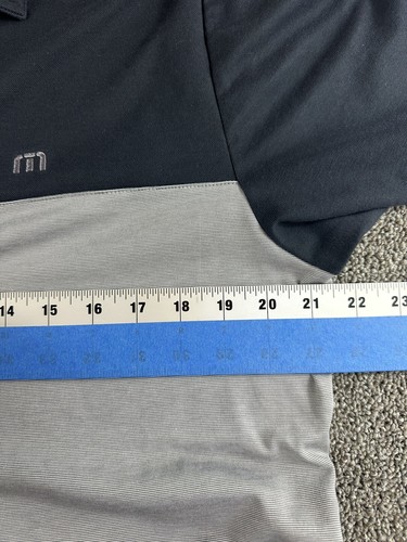 TRAVIS MATHEW Polo Golf Shirt Country Club Men SIZE Large Navy Blue/Blue Gray - Picture 5 of 8