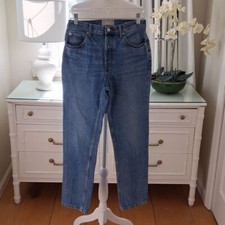 Everlane Womens The 90's Cheeky Button Fly Straight Leg Jeans Light Wash Size 26