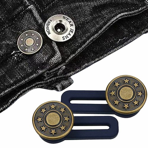 Bottone Jeans Retrattile Regolabile Bottone Esteso Staccabile per Pantaloni Adulti - Foto 6 di 16