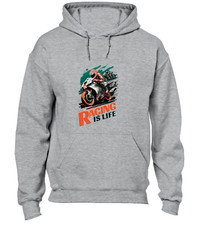RACING IS LIFE SPORTBIKE HOODY HOODIE COOL MOTORBIKE MOTRCYCLE DESIGN TOP GIFT