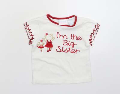 Miniwear Mädchen T-Shirt weiß Baumwollmischung Größe 24 Monate Pullover