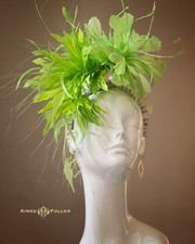 Aimee Fuller Hats Fascinator Lime Apple Green Neon Kentucky Derby Royal Ascot
