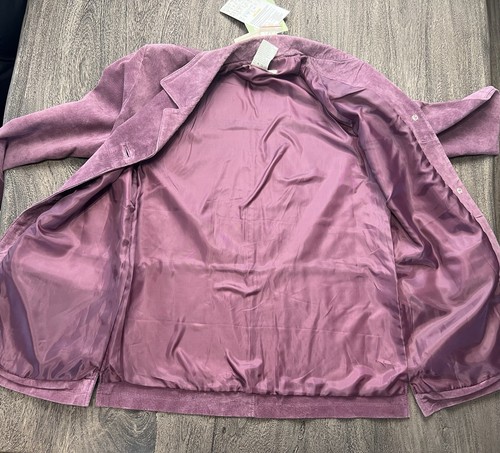 Jessica Holbrook Washable Suede Fully Lined Jacket Purple Size Small QVC NWT - Picture 8 of 9