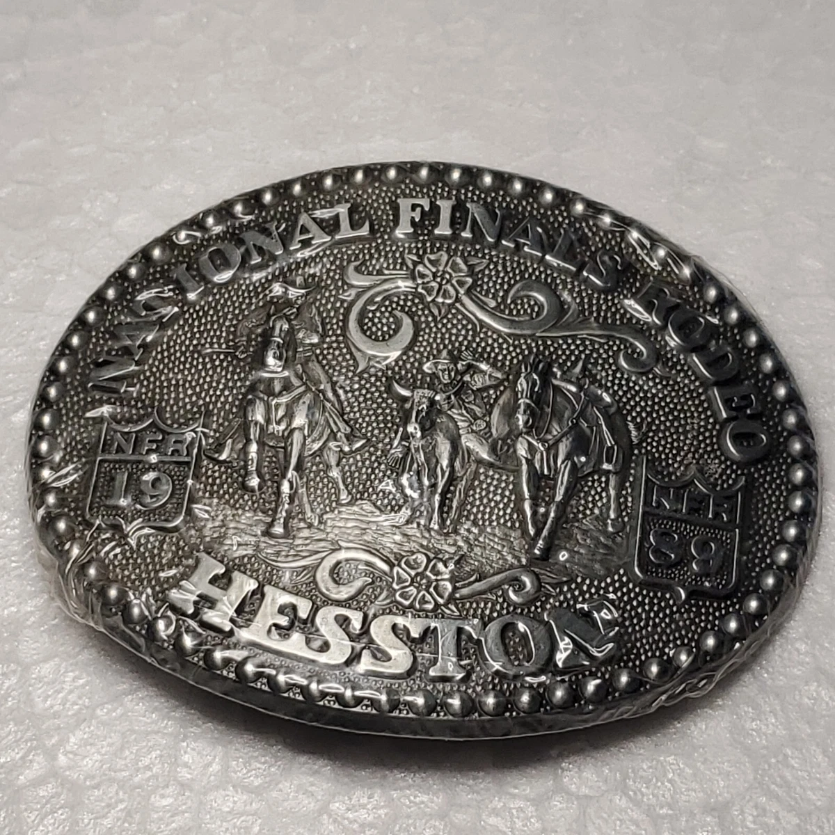 Boucle de ceinture de rodéo des finales nationales de Hesston 1989