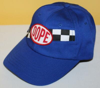 NWT DOPE Racing Checkered Flag Red & White Blue Cap Hat Adjustable Strapback *6R