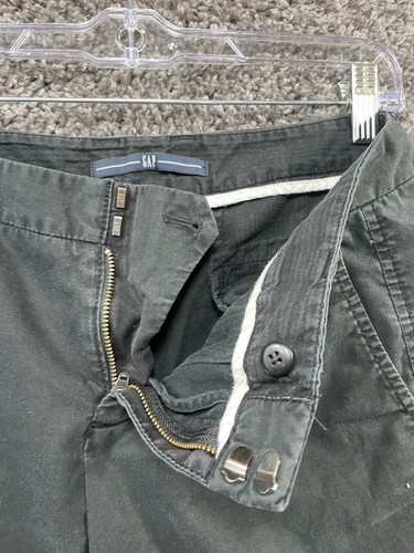 Gap Chino Shorts Womens 6 Black Stretch Slash Pockets Mid-Rise Summer 11" Inseam - Picture 7 of 12