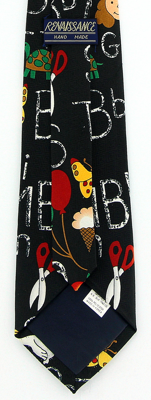 ABC Letters Men's Necktie Reading Write Teacher Gift Education Black Neck Tie image 3