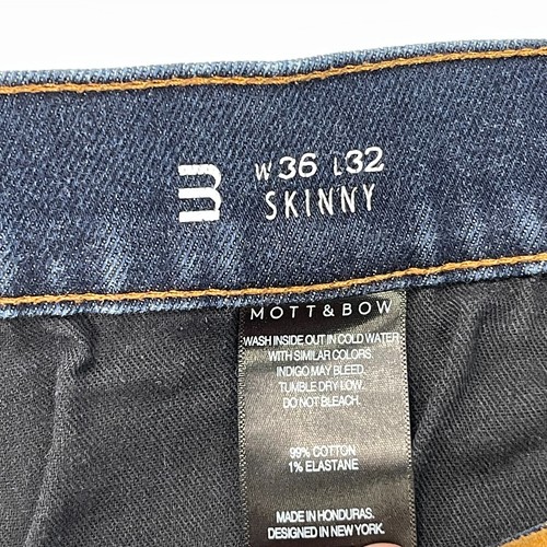 Mott & Bow Jeans Mens 36x31 Skinny Fit Stretch Denim Dark Wash Blue - Picture 9 of 10