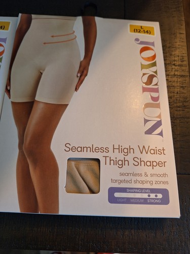JOYSPUN 2 PAIR SEAMLESS HIGH WAIST THIGH SHAPER SZ L 12 -14 LEVEL STRONG NEW - Picture 2 of 5