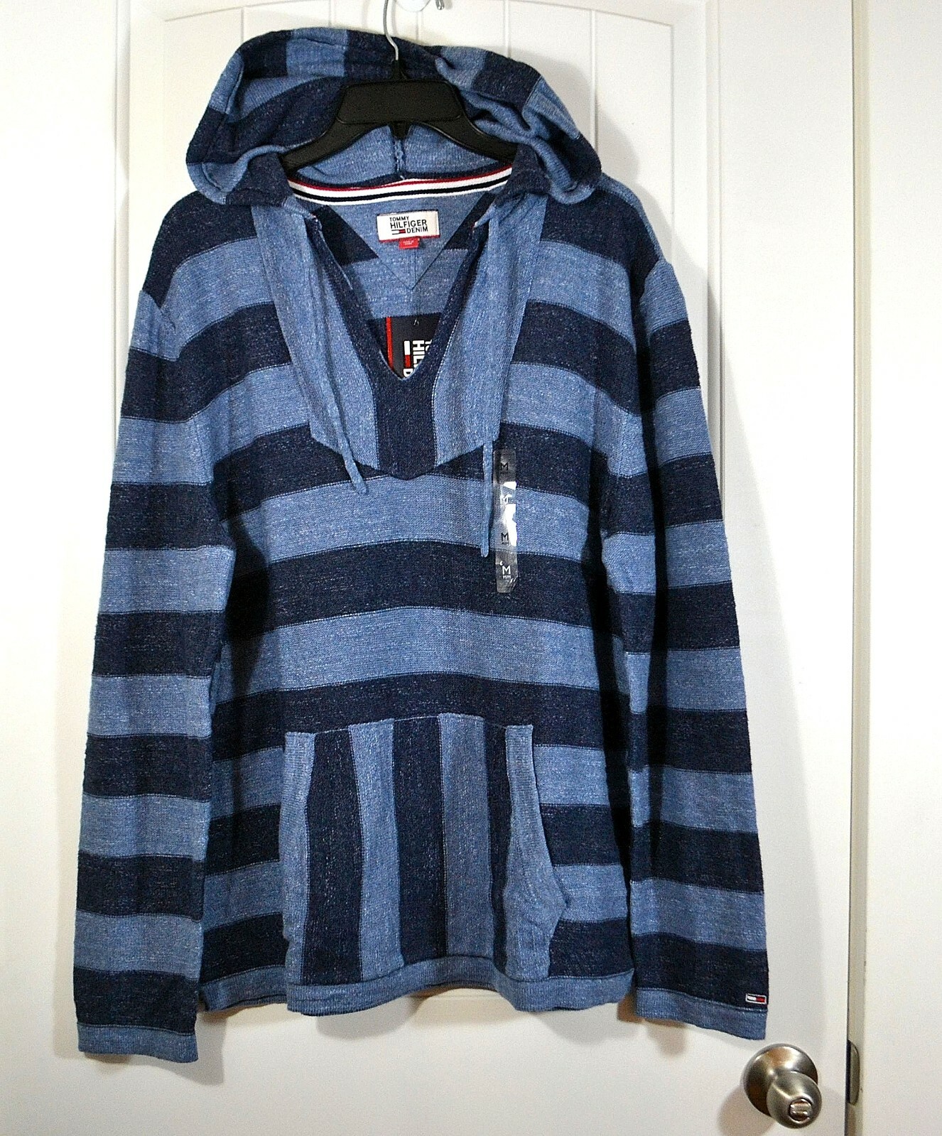 NWT MEN'S TOMMY HILFIGER DENIM ESSENTIAL STRIPE BEACH HOODIE NAVY SZ M, L |  eBay