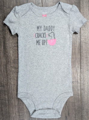 Baby Girl Clothes Nwot Carter's 18 Month My Daddy Cracks Me Up Dino Bodysuit