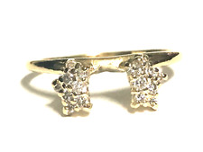 14K yellow gold Diamonds Ring Guard Wrap Insert solitaire enhancer