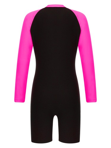 Youth Jumpsuit Zipper Up Swimsuit Summer Rash Guard Boys Bathing Suit Kids Pool - Picture 19 of 75