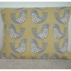 Birds Cushion Cover 12x16 Oblong Bolster Nordic Scandinavian Grey Yellow Ochre