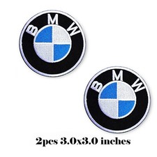 2PCS BMW Logo 3.0"x3.0" Embroidered Iron On Patch