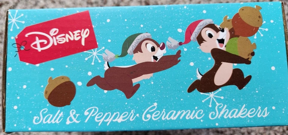 Salero y pimentero de cerámica Chip 'n Dale de Disney Christmas nuevo Foto 3 de 4