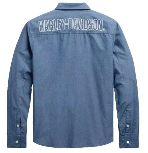 HARLEY DAVIDSON Long Sleeve Shirt, Size S, Cotton, Green, 96509