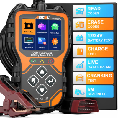 ANCEL AS200 pro Profi KFZ OBD2 Diagnosegerät Auto Scanner Mit Batterietester