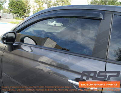 Perfect Fit Rain Guards & Sun Visors For Kia Forte 2014-2018 - Gloss Black, Easy Adhesive Install