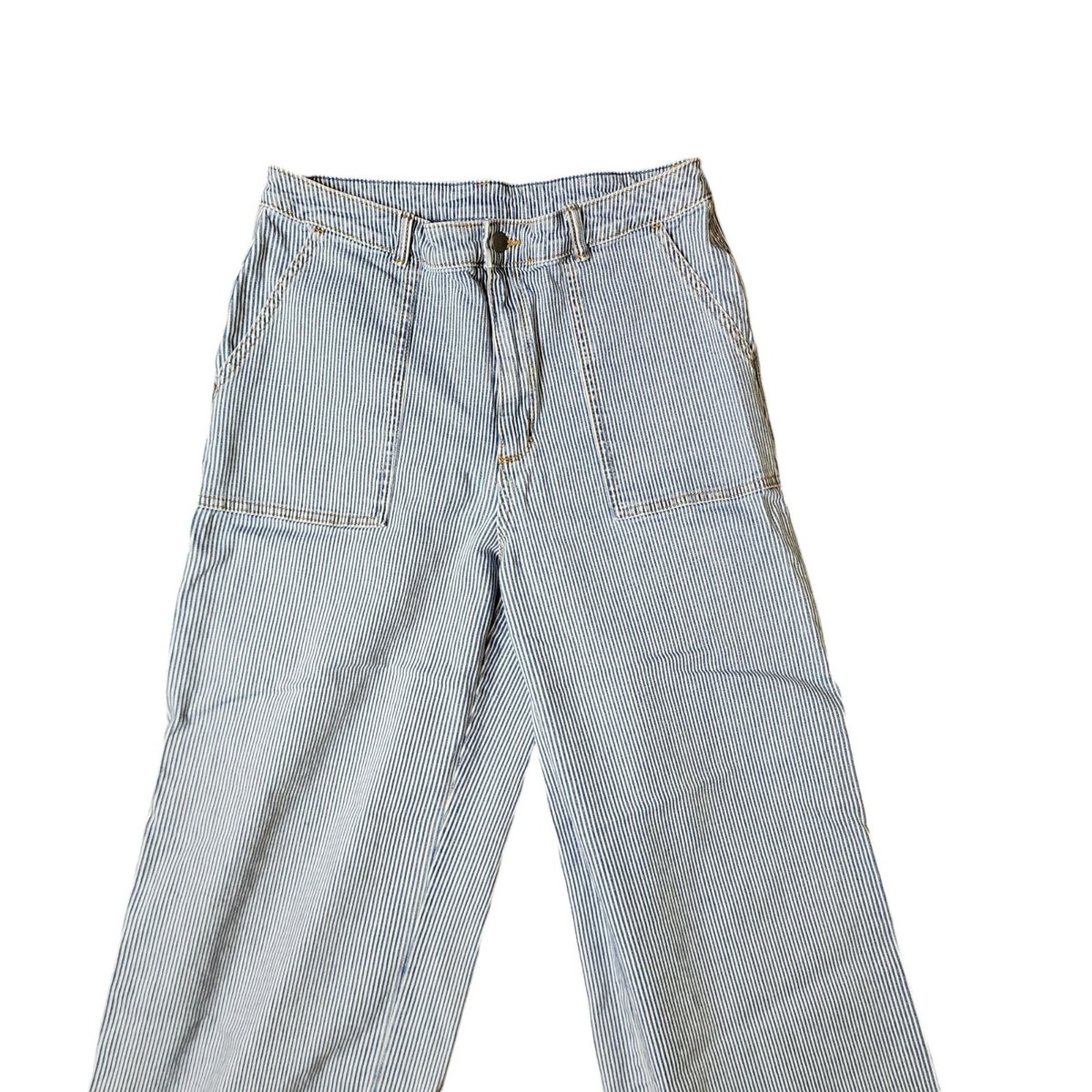Universal Thread Pinstripe Wide Leg High Waist Cropped Jeans