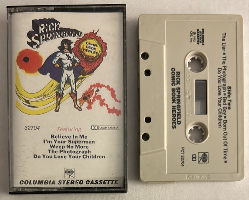 Rick Springfield Comic Book Heroes Cassette Tape PCT32704 (CBS 1973 Used) - Picture 1 of 3