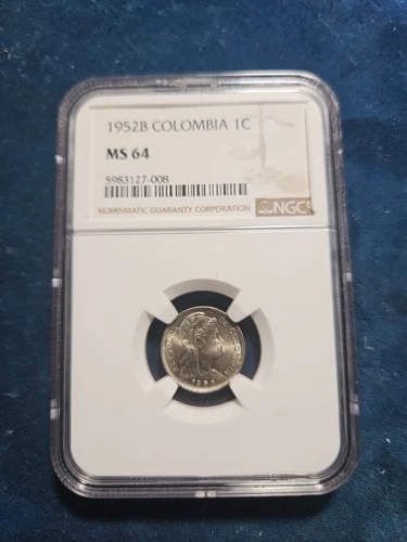 Colombia 1 Centavo 1952B NGC MS 64 (KM.#275a)