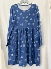 NWT Wonder Nation SnowFlake Dress Girls Play W/Pockets Long Sleeve XL, XL Plus