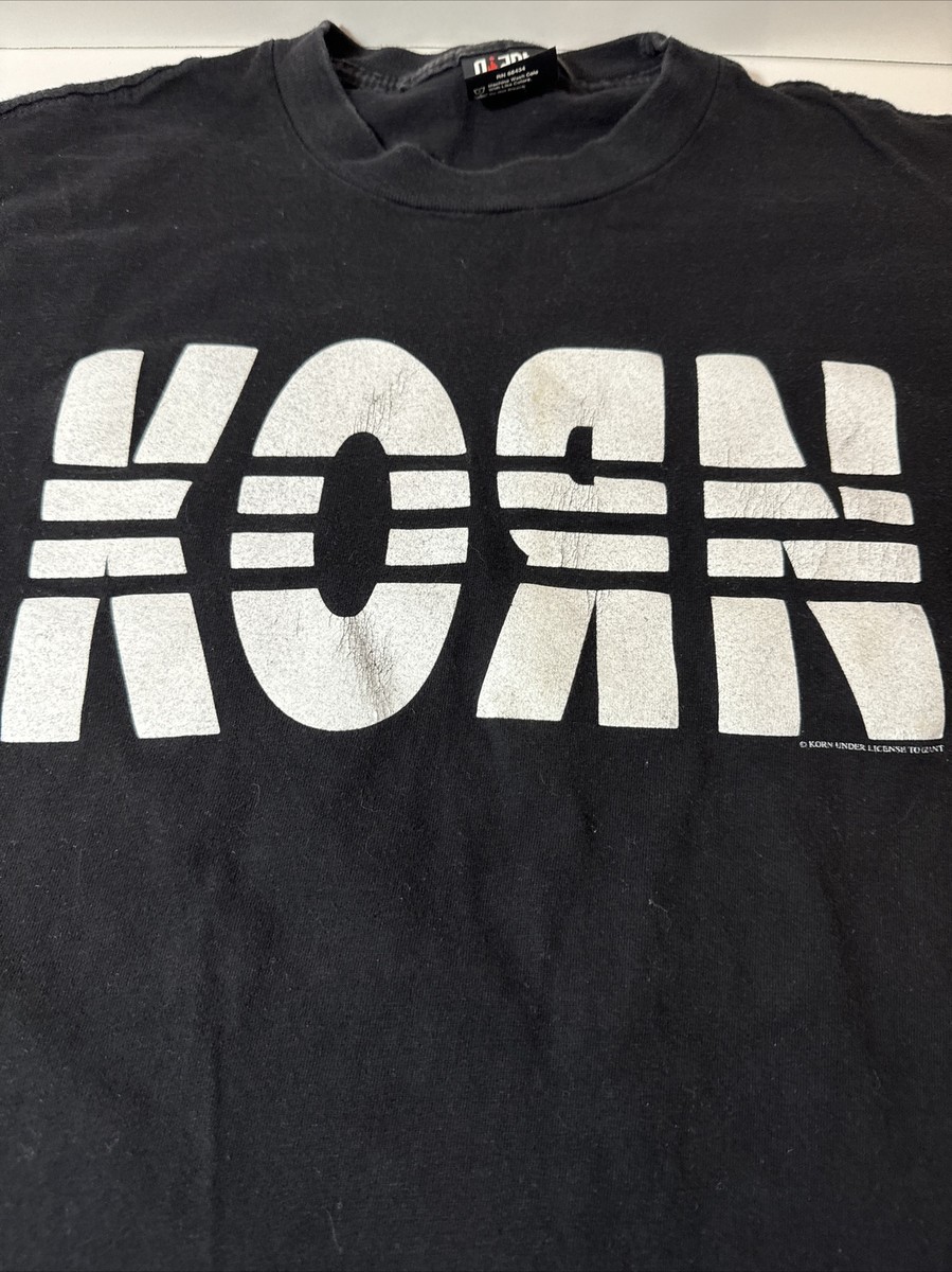 Vintage 90s KORN Adidas T Shirt Band Nu Metal Giant Men's XL