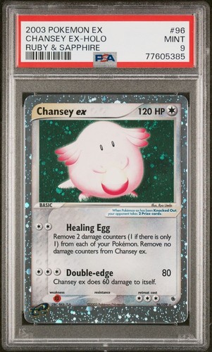 Pokémon 2003 EX Ruby & Sapphire Chansey EX 96/109 PSA 9
