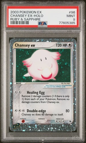 Pokémon 2003 EX Ruby & Sapphire Chansey EX 96/109 PSA 9