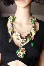 Zibellini Roman Parrots Exotic Hand Painted Necklace