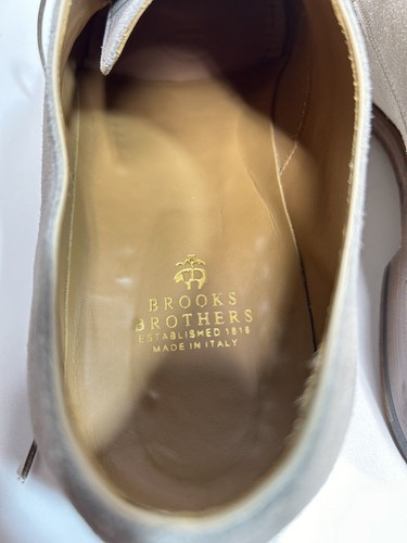 Brooks Brothers Light Tan Suede Derby Dress Shoes Men’s Size 10.5 Made in Italy - Picture 18 of 21