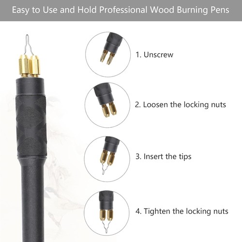 Versatile Wood Burning Tool Kit - 60W Pen with Stencils & Heat-Resistant Handle - Picture 6 of 8
