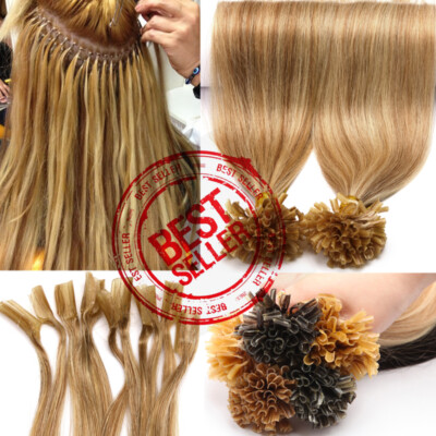 Pre Bonded Nail U-Tip Keratin Human Hair Extensions Hot Fusion