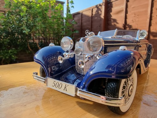 VINTAGE MERCEDES-BENZ 500K TYP SPECIALROADSTER 1936 MAISTO 1:18 SCALE MODEL CAR - Picture 3 of 14